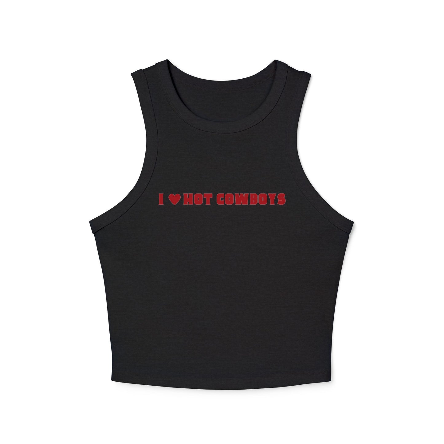 I Love Hot Cowboys Racer Tank Top