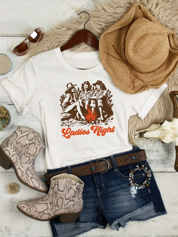Ladies Night Camping Graphic Tee
