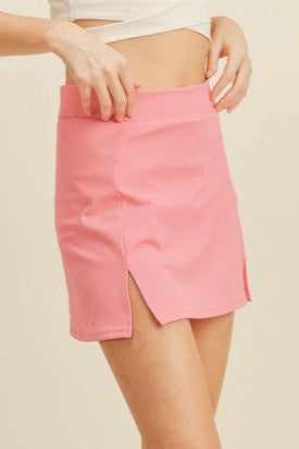 Pink High Waist Skort
