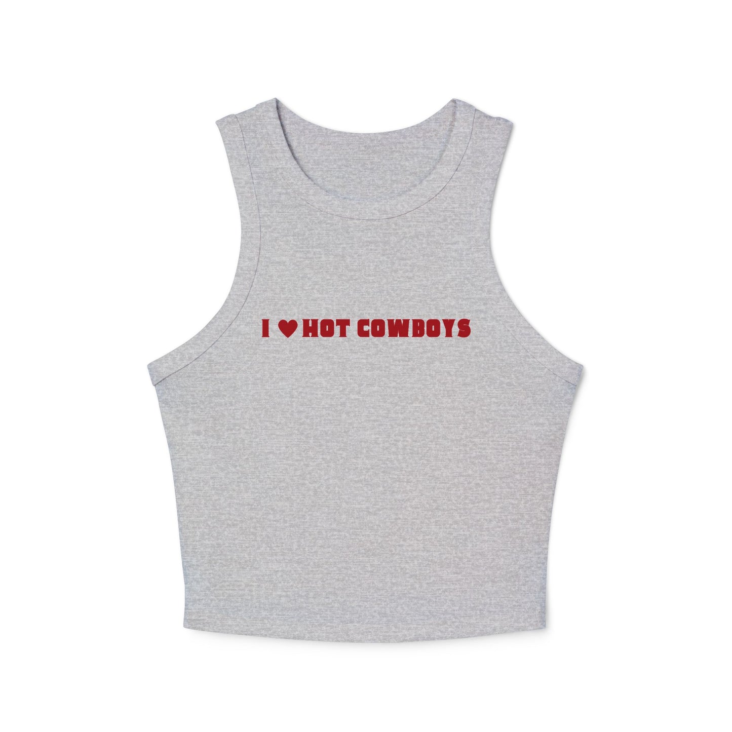 I Love Hot Cowboys Racer Tank Top