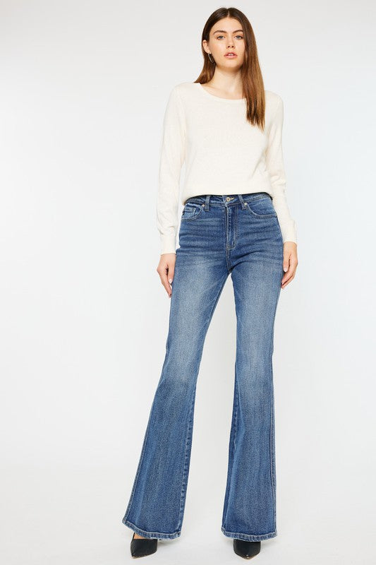 Medium Wash High Rise Flare Jeans