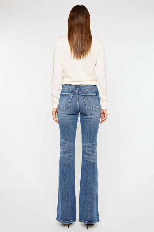 Medium Wash High Rise Flare Jeans