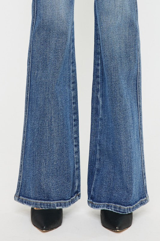 Medium Wash High Rise Flare Jeans