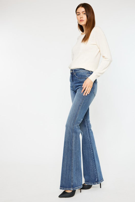 Medium Wash High Rise Flare Jeans