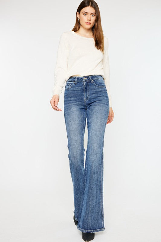 Medium Wash High Rise Flare Jeans