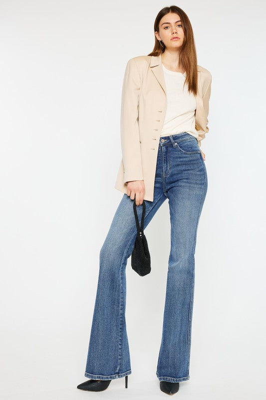 Medium Wash High Rise Flare Jeans