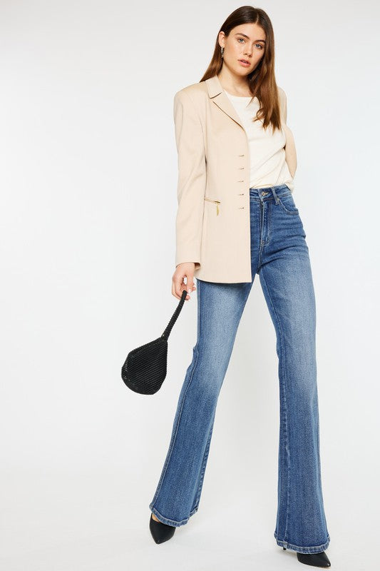 Medium Wash High Rise Flare Jeans