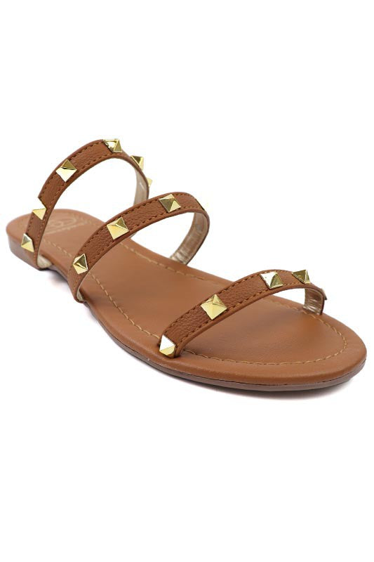 Three Strap Studded Sandal