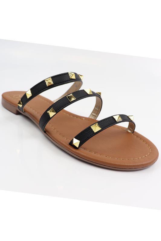 Three Strap Studded Sandal