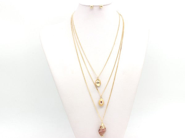 Triple Layered Shell Necklace