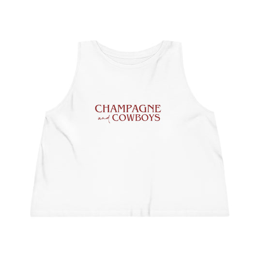 Champagne and Cowboys Cropped Tank