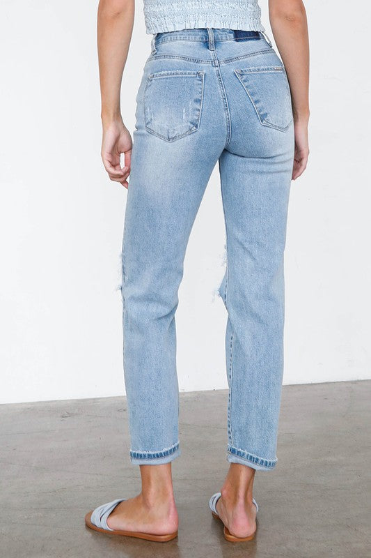 Ripped High Waisted Mom Jeans