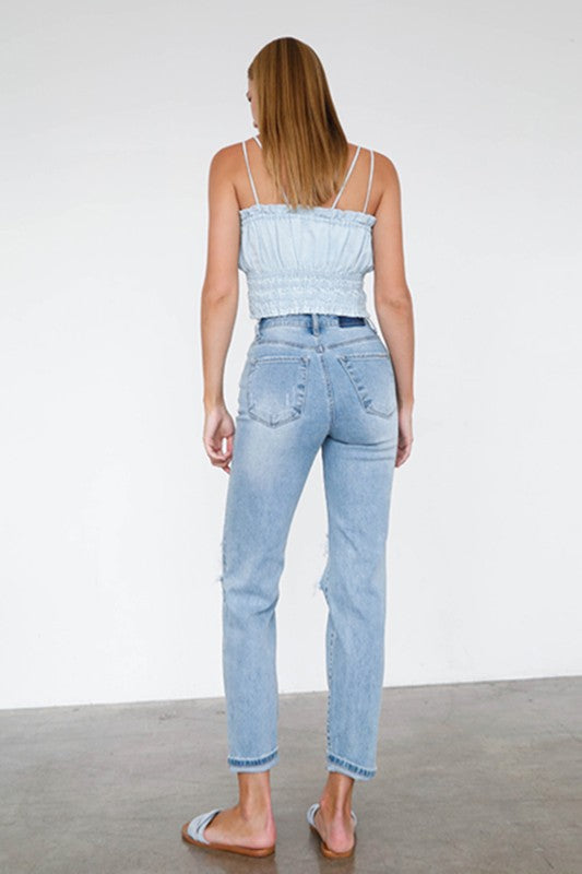 Ripped High Waisted Mom Jeans