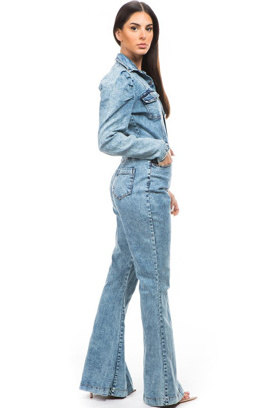 Rodeo Wife Blue Denim Jumpsuit