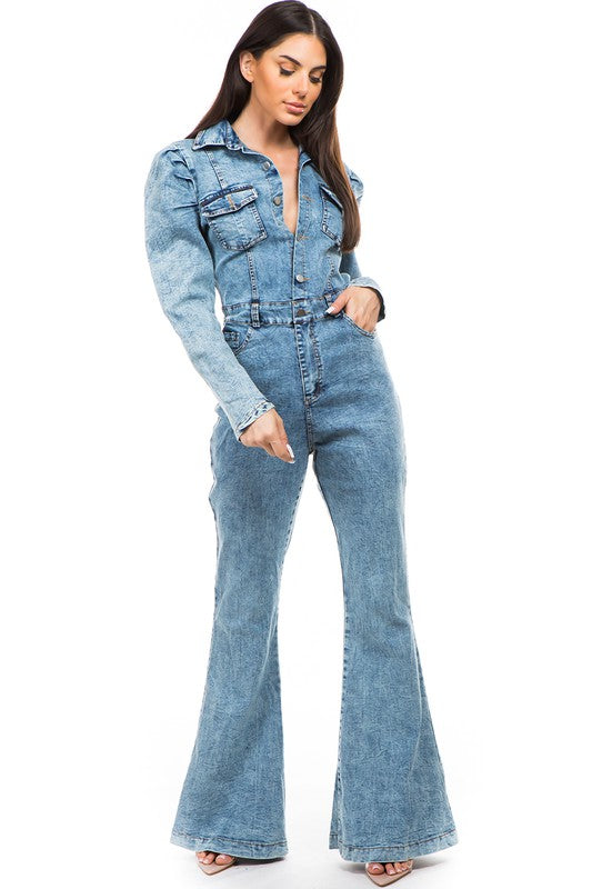 Rodeo Wife Blue Denim Jumpsuit