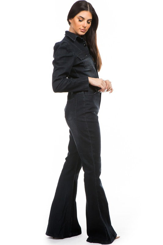 Rodeo Wife Black Denim Jumpsuit