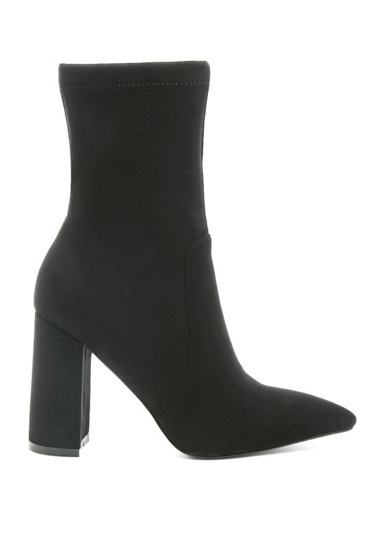 London Pointed Block Heeled Boot