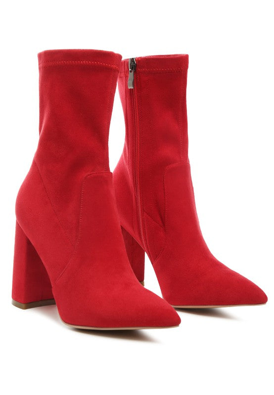 London Pointed Block Heeled Boot