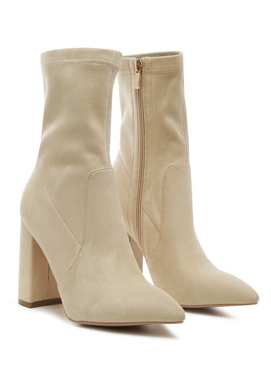 London Pointed Block Heeled Boot