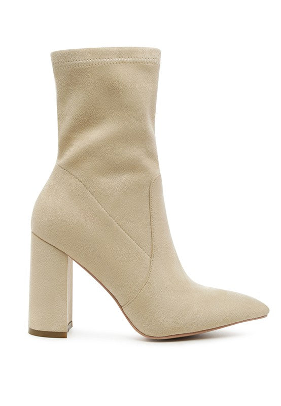 London Pointed Block Heeled Boot