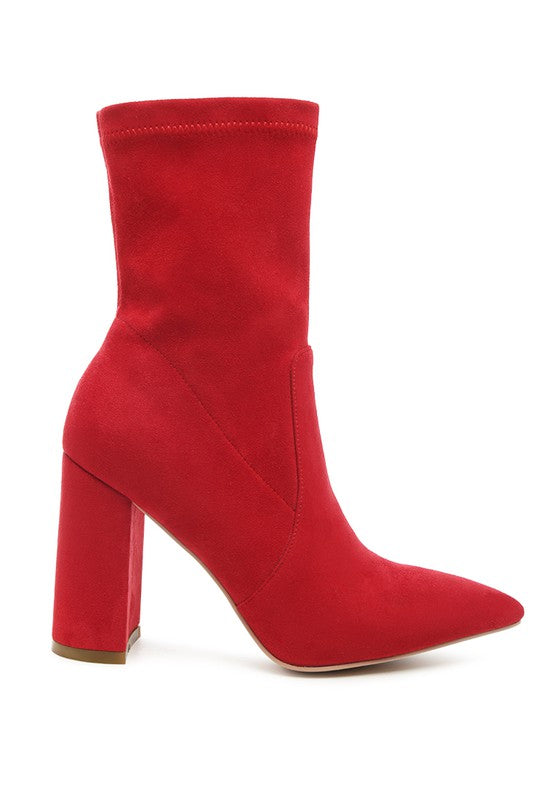 London Pointed Block Heeled Boot