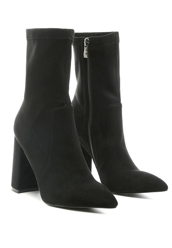 London Pointed Block Heeled Boot