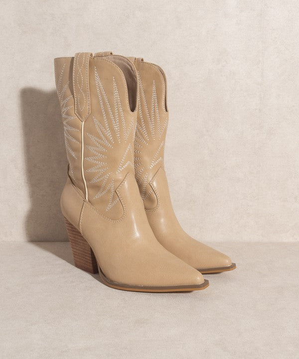 Starburst Embroidery Western Boots