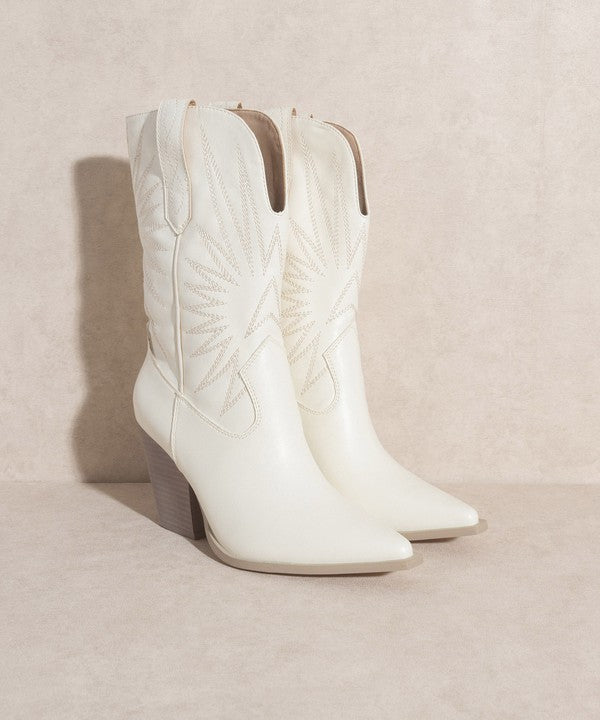 Starburst Embroidery Western Boots