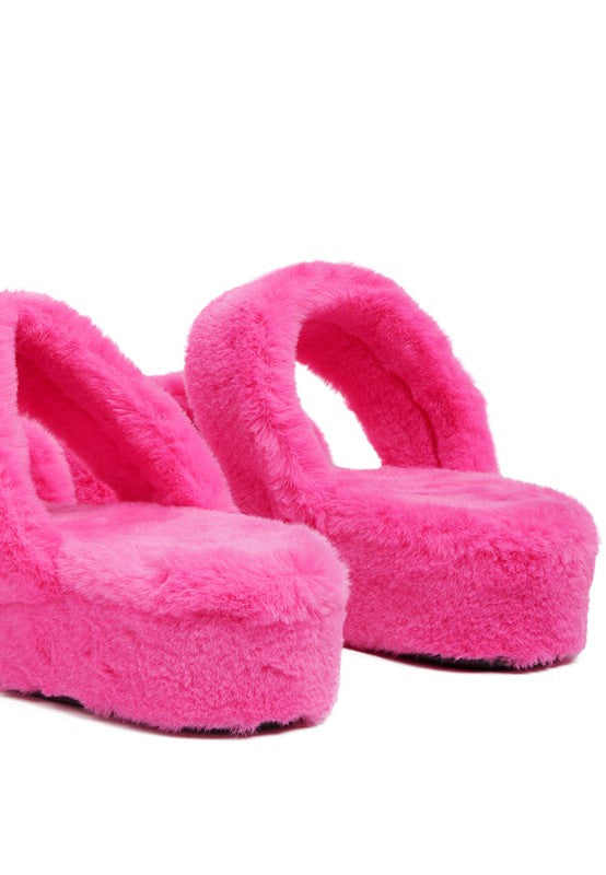 Platform Fuzzy Slippers