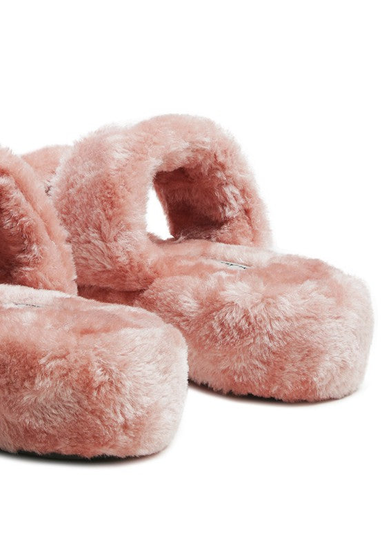 Platform Fuzzy Slippers