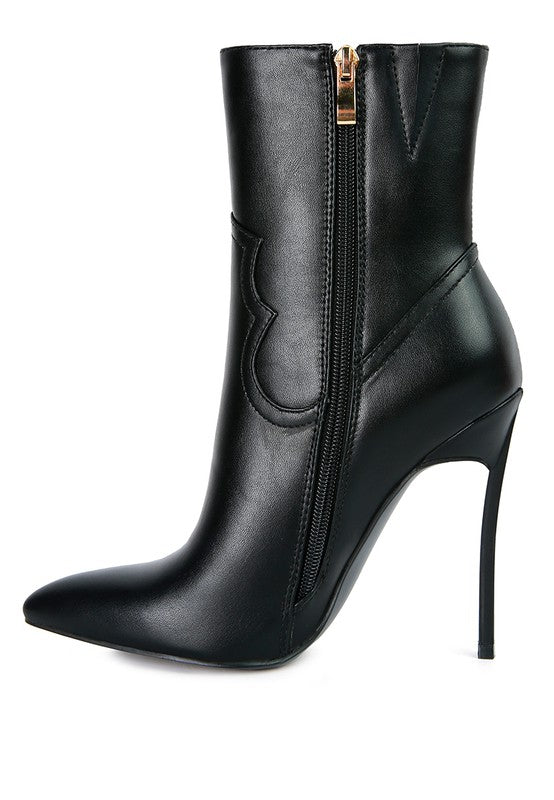 High Heel Cowgirl Ankle Boot