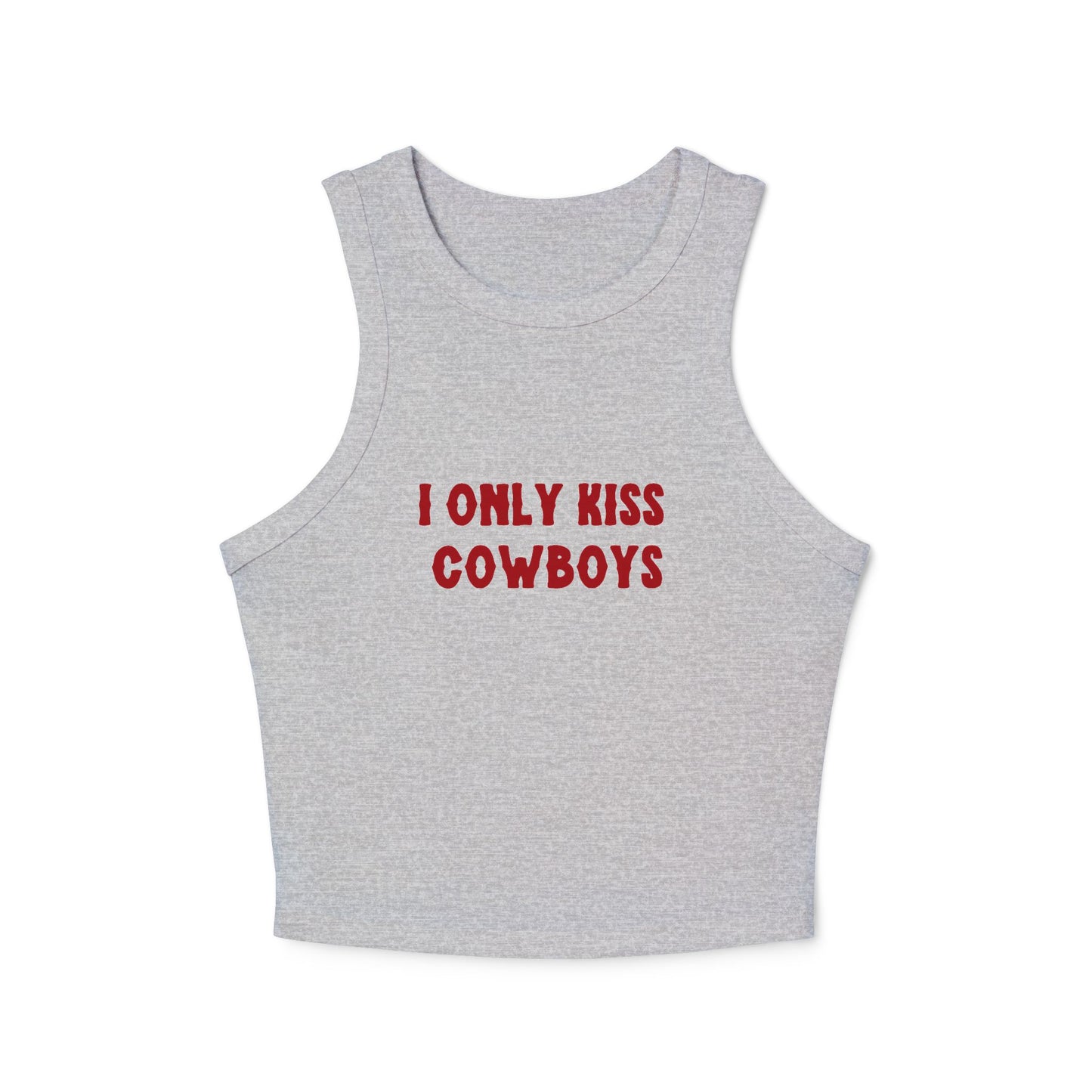 I Only Kiss Cowboys  Racer Tank Top