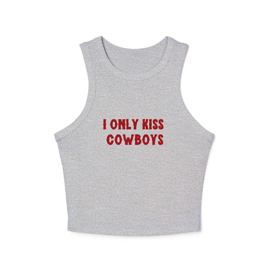 I Only Kiss Cowboys  Racer Tank Top