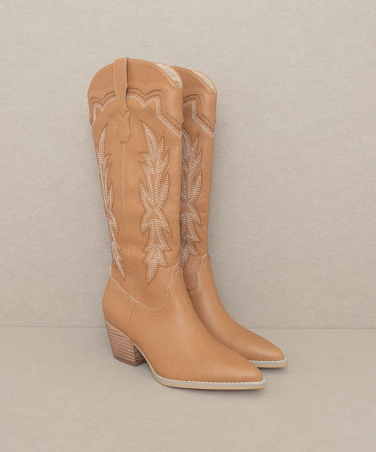 Camel Embroidered Cowboy Boots