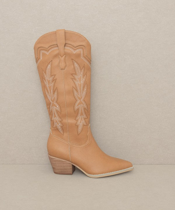 Camel Embroidered Cowboy Boots