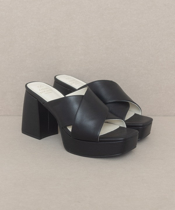 Carmen Chunky Platform Mule Heels