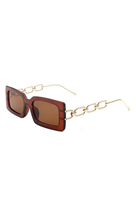 Square Flat Top Chain Link Sunglasses