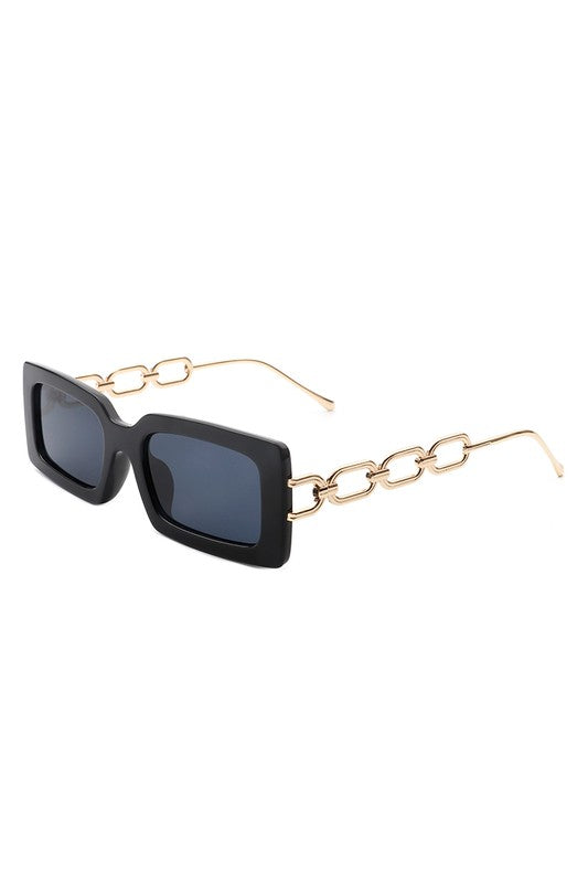 Square Flat Top Chain Link Sunglasses