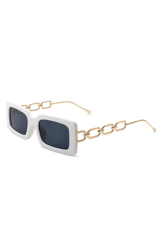 Square Flat Top Chain Link Sunglasses