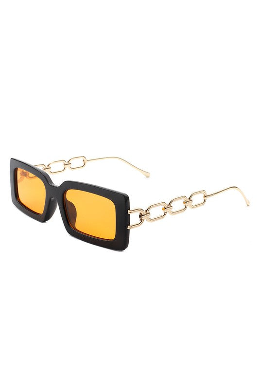 Square Flat Top Chain Link Sunglasses