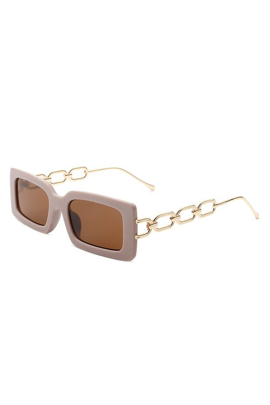 Square Flat Top Chain Link Sunglasses