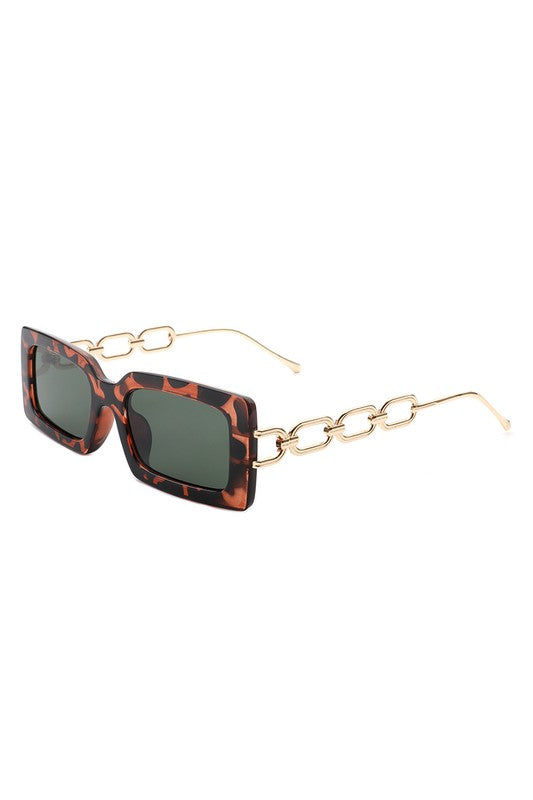 Square Flat Top Chain Link Sunglasses