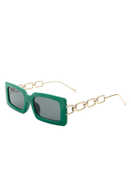 Square Flat Top Chain Link Sunglasses