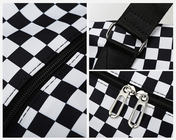 Checkered Weekend Travel Luggage Tote Bag