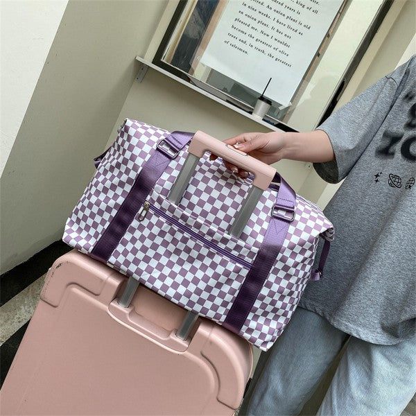 Checkered Weekend Travel Luggage Tote Bag