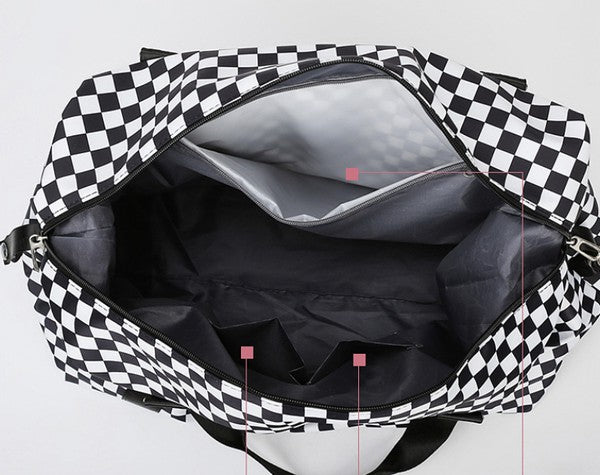 Checkered Weekend Travel Luggage Tote Bag