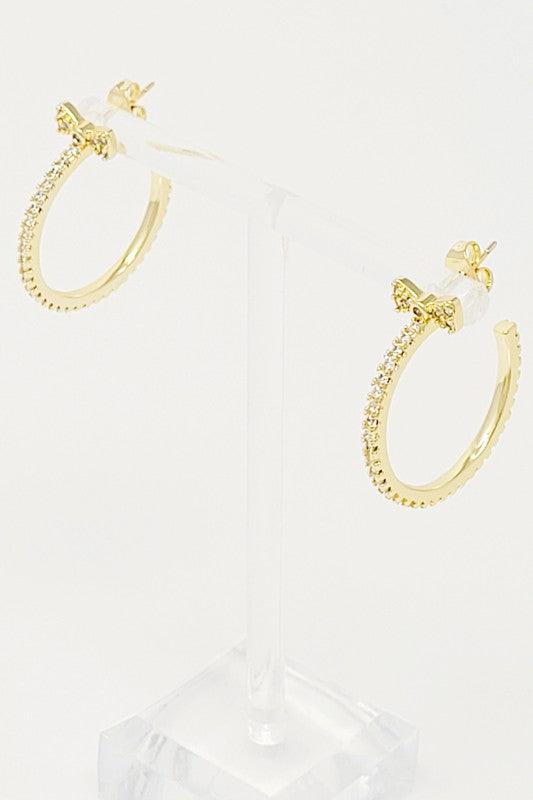 Bow On Top Hoop Earrings