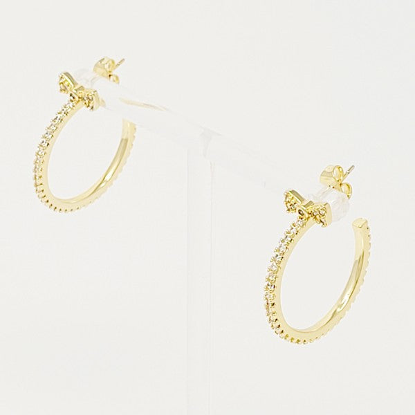 Bow On Top Hoop Earrings