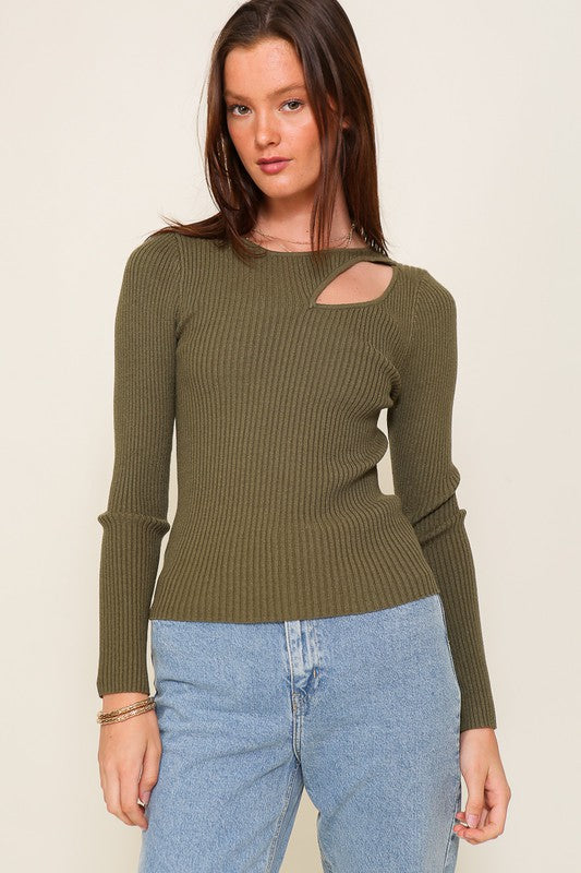 Bailey Cut Out Ribbed Sweater