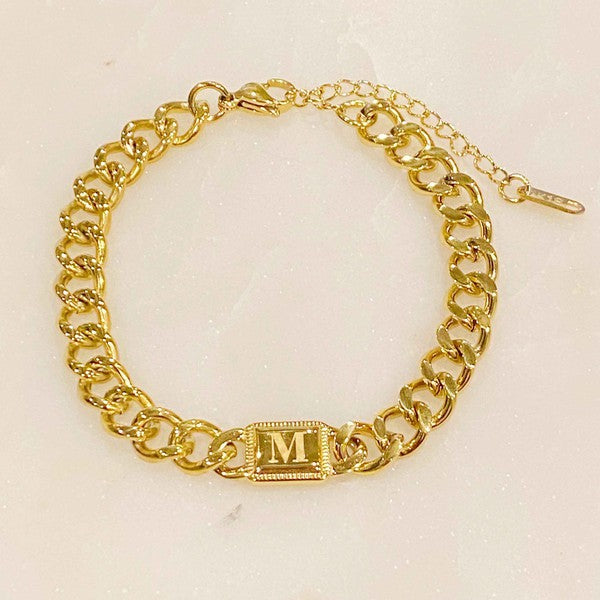 Cuban Chain Initial Bracelet